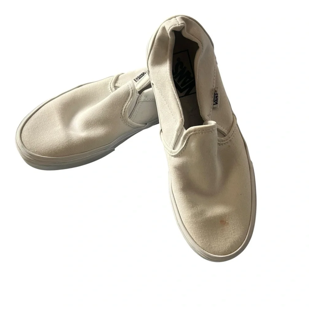 Vans Women's Classic White Slip On Sneakers